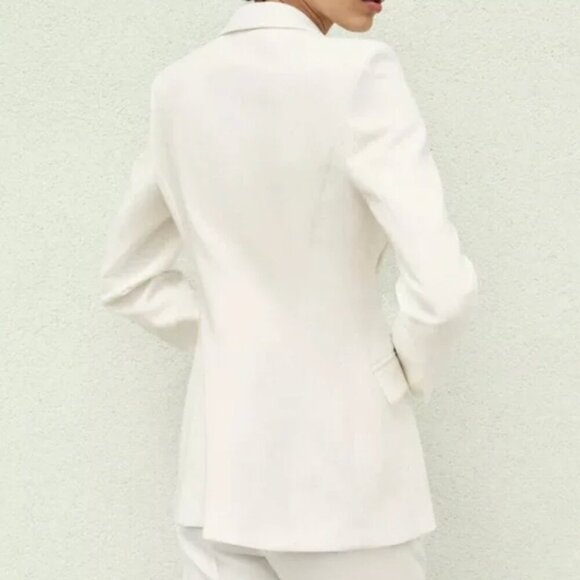 ZARA Fitted Shoulder Pad White Blazer - xs - Picture 2 of 6